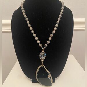 Sundance black agate pendant necklace. 30 inches